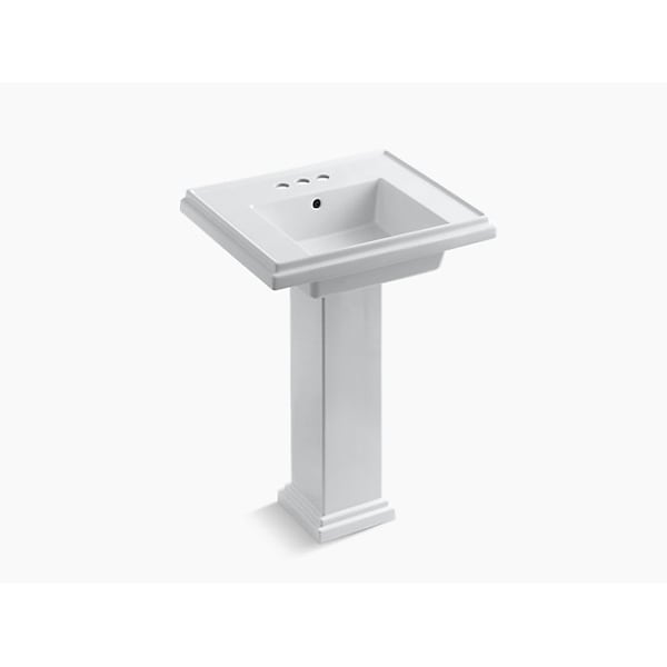 Tresham 24 Pedestal Bathroom Sink W/ 4 Centerset Faucet Holes